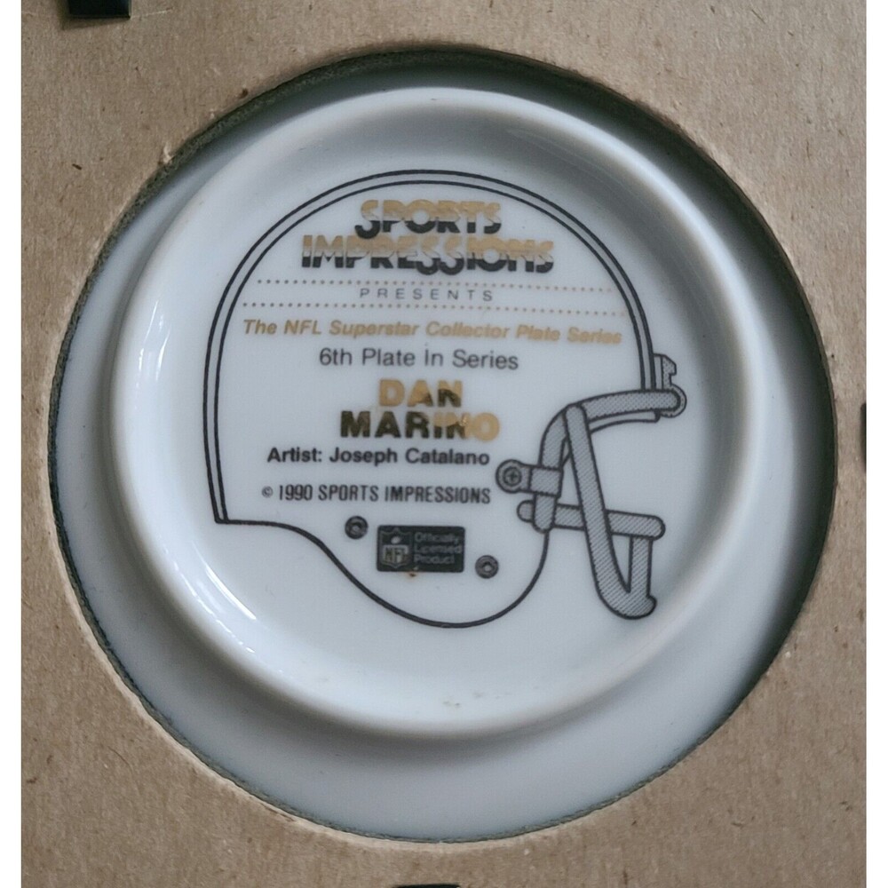 1990 NFL Licensed Dan Marino Collector Plate Joseph Catalano Sports Expressions - Picture 3 of 4